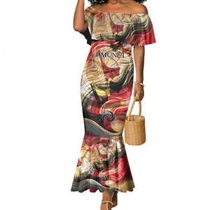 Amunet Mermaid Dress with Egyptian Queen Portrait Ancient Mythology