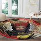 Amunet Round Carpet with Egyptian Queen Portrait Ancient Mythology