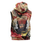 Amunet Sleeveless Hoodie with Egyptian Queen Portrait Ancient Mythology
