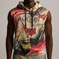 Amunet Sleeveless Hoodie with Egyptian Queen Portrait Ancient Mythology