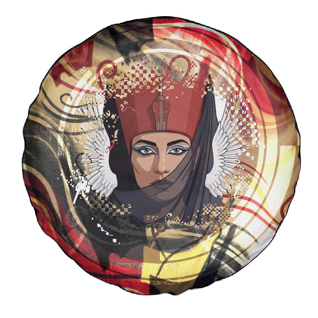 Amunet Spare Tire Cover with Egyptian Queen Portrait Ancient Mythology