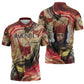 Amunet Zipper Polo Shirt with Egyptian Queen Portrait Ancient Mythology