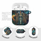 Amunet Ancient Temple Egyptian AirPods Case with Golden Serpent Mythology in Teal Tones