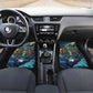 Amunet Ancient Temple Egyptian Car Mats with Golden Serpent Mythology in Teal Tones