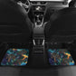 Amunet Ancient Temple Egyptian Car Mats with Golden Serpent Mythology in Teal Tones