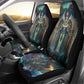 Amunet Ancient Temple Egyptian Car Seat Cover with Golden Serpent Mythology in Teal Tones