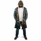 Amunet Ancient Temple Egyptian Cloak with Golden Serpent Mythology in Teal Tones