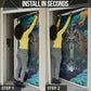 Amunet Ancient Temple Egyptian Door Cover with Golden Serpent Mythology in Teal Tones