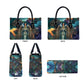 Amunet Ancient Temple Egyptian Leather Bag with Golden Serpent Mythology in Teal Tones