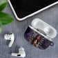 Anput Sacred Urn AirPods Case with Papyrus Flowers Egyptian Guardian in Violet Mist
