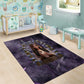 Anput Sacred Urn Area Rug with Papyrus Flowers Egyptian Guardian in Violet Mist