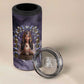 Anput Sacred Urn 4 in 1 Can Cooler Tumbler with Papyrus Flowers Egyptian Guardian in Violet Mist