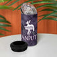 Anput Sacred Urn 4 in 1 Can Cooler Tumbler with Papyrus Flowers Egyptian Guardian in Violet Mist