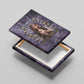Anput Sacred Urn Canvas Wall Art with Papyrus Flowers Egyptian Guardian in Violet Mist