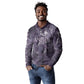 Anput Sacred Urn Long Sleeve Polo Shirt with Papyrus Flowers Egyptian Guardian in Violet Mist