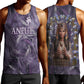 Anput Sacred Urn Men Tank Top with Papyrus Flowers Egyptian Guardian in Violet Mist