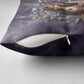 Anput Sacred Urn Pillow Cover with Papyrus Flowers Egyptian Guardian in Violet Mist