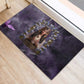 Anput Sacred Urn Rubber Doormat with Papyrus Flowers Egyptian Guardian in Violet Mist