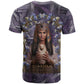 Anput Sacred Urn T shirt with Papyrus Flowers Egyptian Guardian in Violet Mist