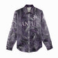 Anput Sacred Urn Women Casual Shirt with Papyrus Flowers Egyptian Guardian in Violet Mist