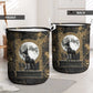 Anput Jackal Mask Laundry Basket with Full Moon Egyptian Afterlife Symbolism