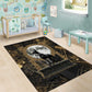 Anput Jackal Mask Area Rug with Full Moon Egyptian Afterlife Symbolism