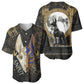 Anput Jackal Mask Baseball Jersey with Full Moon Egyptian Afterlife Symbolism