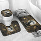 Anput Jackal Mask Bathroom Set with Full Moon Egyptian Afterlife Symbolism