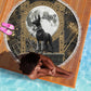 Anput Jackal Mask Beach Blanket with Full Moon Egyptian Afterlife Symbolism