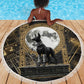 Anput Jackal Mask Beach Blanket with Full Moon Egyptian Afterlife Symbolism