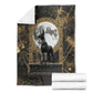 Anput Jackal Mask Blanket with Full Moon Egyptian Afterlife Symbolism