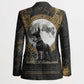 Anput Jackal Mask Blazer with Full Moon Egyptian Afterlife Symbolism