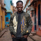 Anput Jackal Mask Bomber Jacket with Full Moon Egyptian Afterlife Symbolism