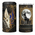 Anput Jackal Mask 4 in 1 Can Cooler Tumbler with Full Moon Egyptian Afterlife Symbolism