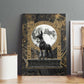 Anput Jackal Mask Canvas Wall Art with Full Moon Egyptian Afterlife Symbolism