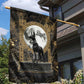 Anput Jackal Mask Garden Flag with Full Moon Egyptian Afterlife Symbolism