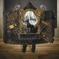 Anput Jackal Mask Hooded Blanket with Full Moon Egyptian Afterlife Symbolism
