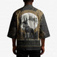Anput Jackal Mask Kimono with Full Moon Egyptian Afterlife Symbolism