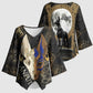 Anput Jackal Mask Kimono Sleeve Blouse with Full Moon Egyptian Afterlife Symbolism