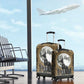 Anput Jackal Mask Luggage Cover with Full Moon Egyptian Afterlife Symbolism