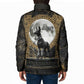 Anput Jackal Mask Padded Jacket with Full Moon Egyptian Afterlife Symbolism