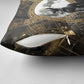 Anput Jackal Mask Pillow Cover with Full Moon Egyptian Afterlife Symbolism