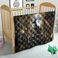 Anput Jackal Mask Quilt with Full Moon Egyptian Afterlife Symbolism