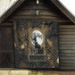 Anput Jackal Mask Quilt with Full Moon Egyptian Afterlife Symbolism
