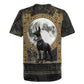 Anput Jackal Mask Rugby Jersey with Full Moon Egyptian Afterlife Symbolism