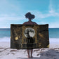 Anput Jackal Mask Sarong with Full Moon Egyptian Afterlife Symbolism
