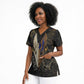 Anput Jackal Mask Scrub Top with Full Moon Egyptian Afterlife Symbolism