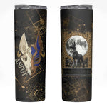 Anput Jackal Mask Skinny Tumbler with Full Moon Egyptian Afterlife Symbolism
