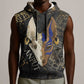 Anput Jackal Mask Sleeveless Hoodie with Full Moon Egyptian Afterlife Symbolism