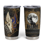 Anput Jackal Mask Tumbler Cup with Full Moon Egyptian Afterlife Symbolism